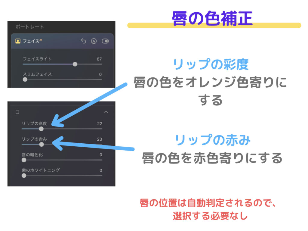 LuminarAI_唇の色補正